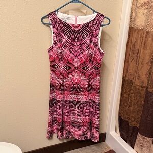 Maggy London Pink and Black Patterned Mini Dress